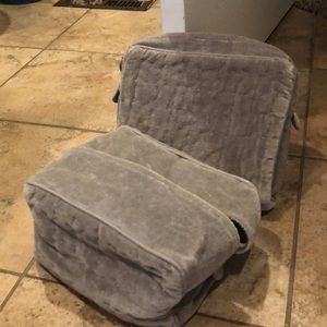 Matching grey makeup bags